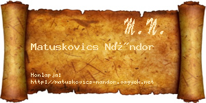 Matuskovics Nándor névjegykártya